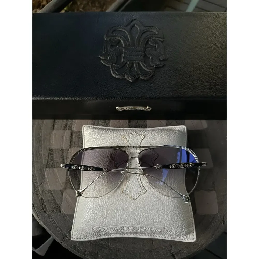 Chrome Hearts SPANKED Sunglasses Silver Black Rare Vintage Discontinued Aviator